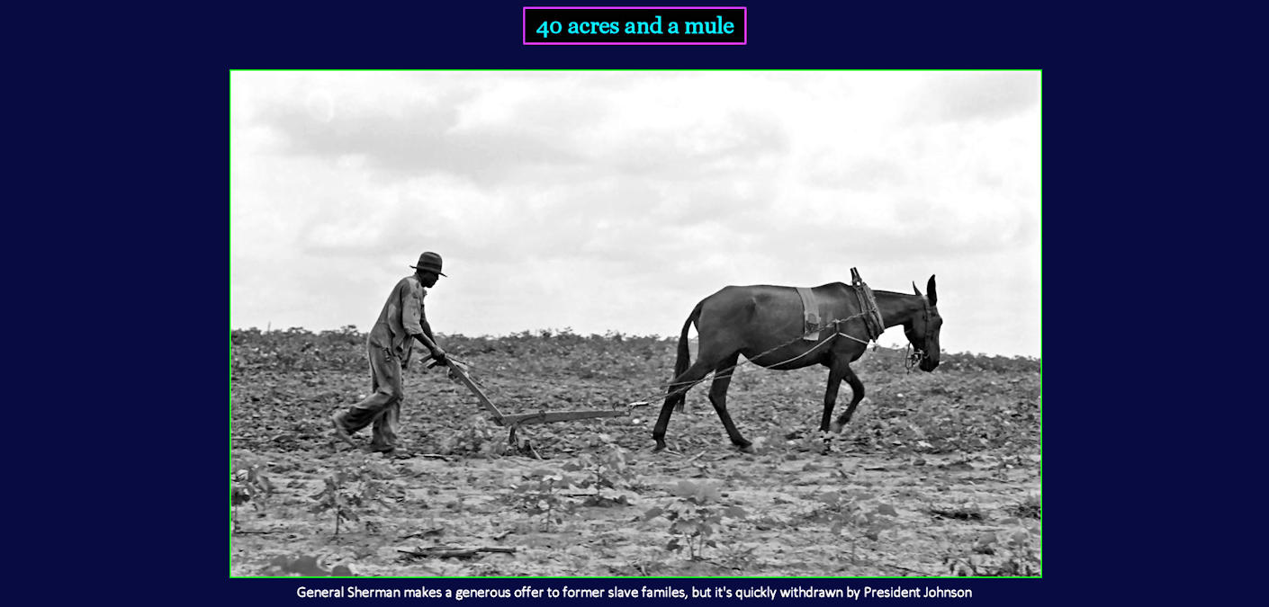 40 acres and a mule, 1864